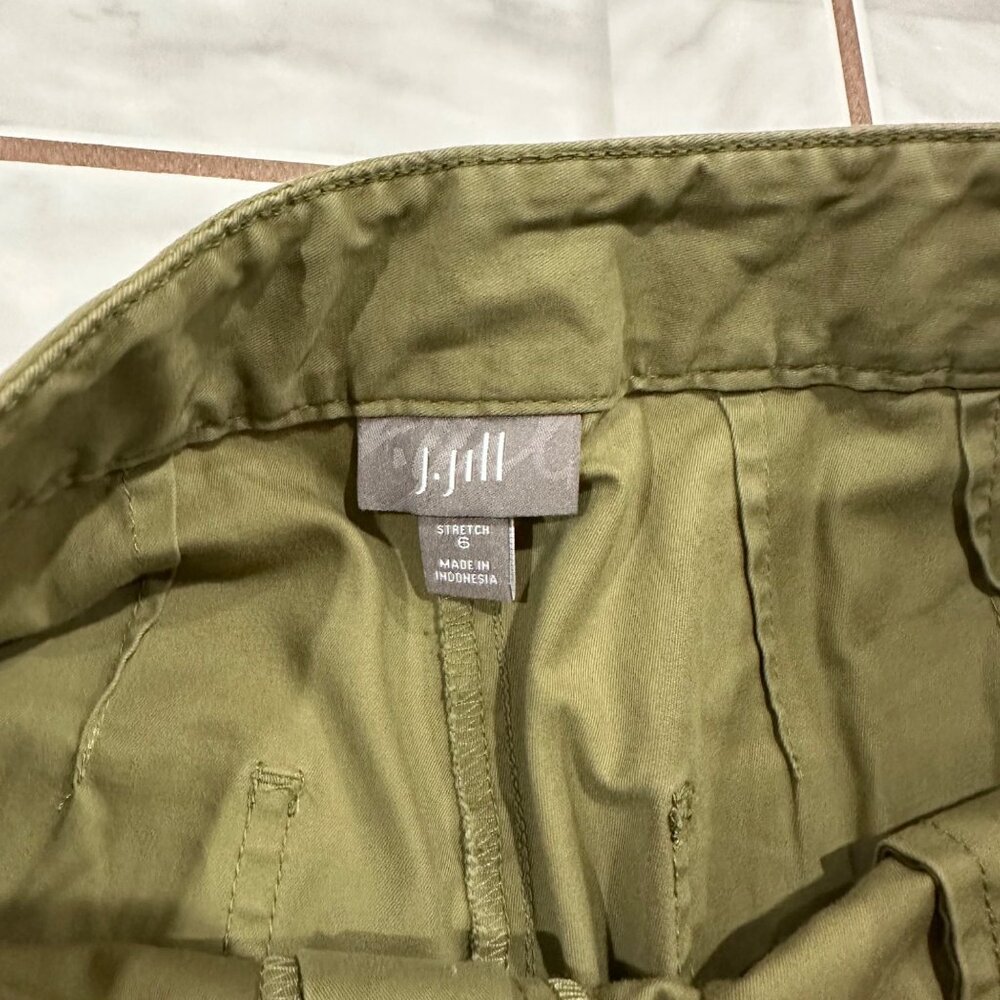 J.Jill Olive Green Wide Leg Ankle Pants Womens 6 Casual Lagenlook Relaxed Fit - Picture 6 of 8